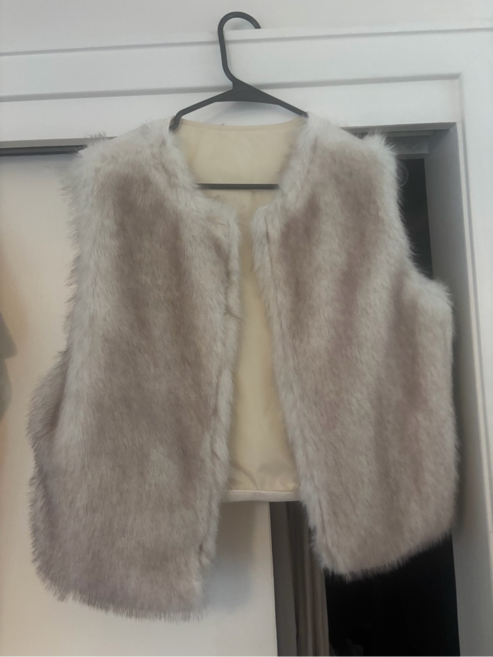 Champagne Faux Fur Vest - Soft Neutral Tones